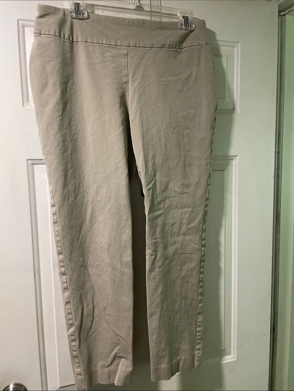 crown & ivy Light Beige Straight Leg Ponte Pants